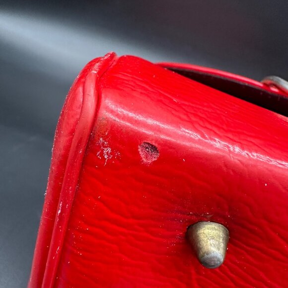 Vintage Purse 1950s Red Vinyl Handbag Mid Century Retro Fashion Accessory As Is - Picture 5 of 15